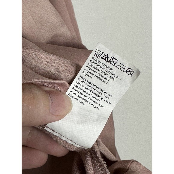 NWT River Island Blush Pink Long Flounce Sleeve Cropped Wrap Blouse Size 12 - Picture 6 of 9